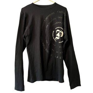 Provogue‎ Mens Shirt Small Black Long Sleeve Fashion Forward Streetwear Punk